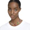 Swarovski Chroma Mixed Cuts Multicolored Choker Necklace, Gold Tone Plated