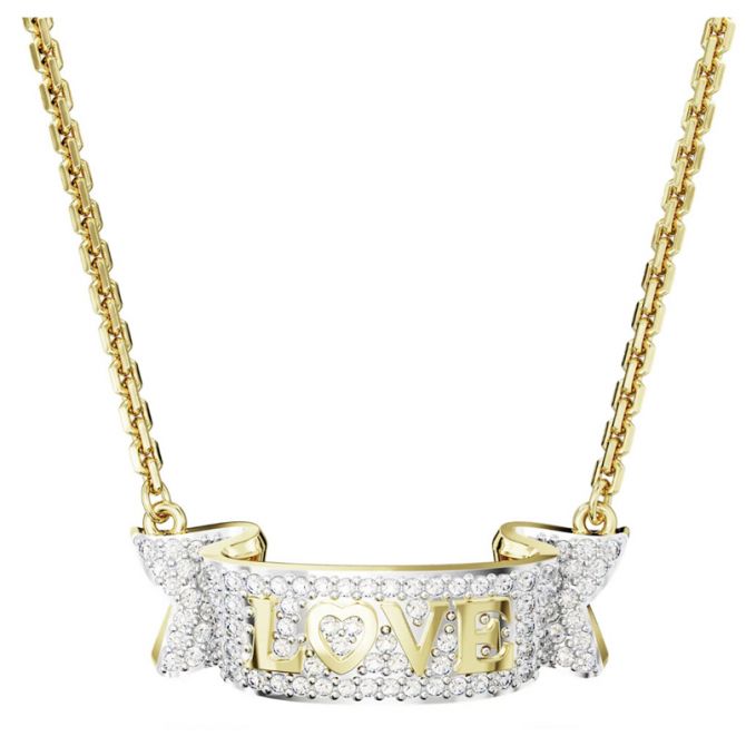 Swarovski Volta Love Necklace White and Gold Tone Plated