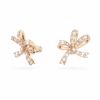 Swarovski Bow Volta White and Rose Gold Tone Stud Earrings, Small