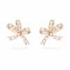 Swarovski Bow Volta White and Rose Gold Tone Stud Earrings, Small