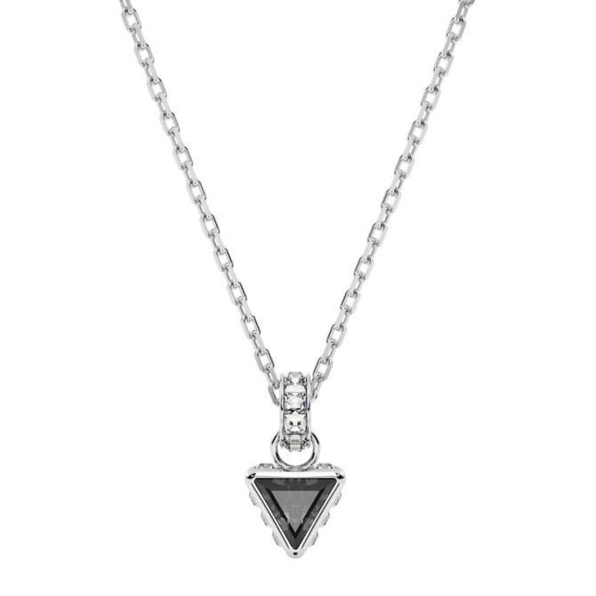 Swarovski Stilla Triangle Cut Necklace, Grey and Rhodium Plated