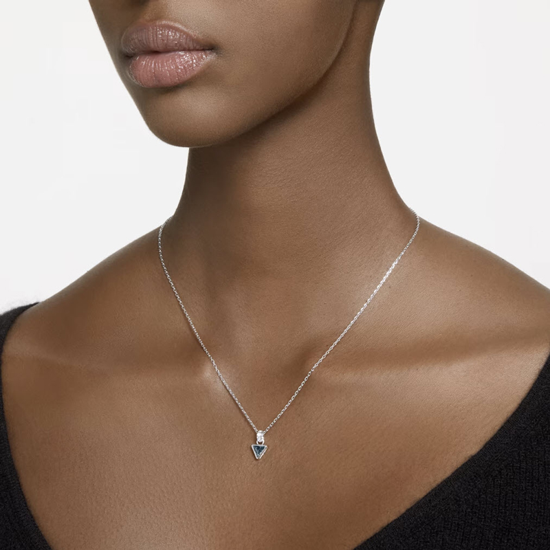 Swarovski Stilla Triangle Cut Necklace, Grey and Rhodium Plated