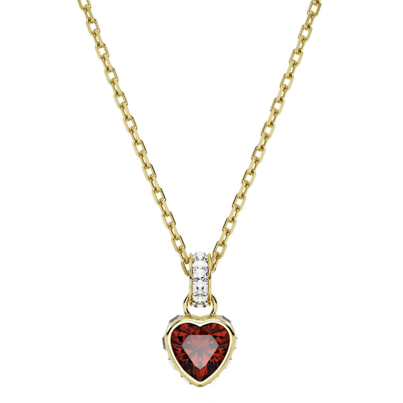 Swarovski Stilla Heart Pendant Necklace, Red and Gold Tone Plated