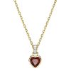 Swarovski Stilla Heart Pendant Necklace, Red and Gold Tone Plated