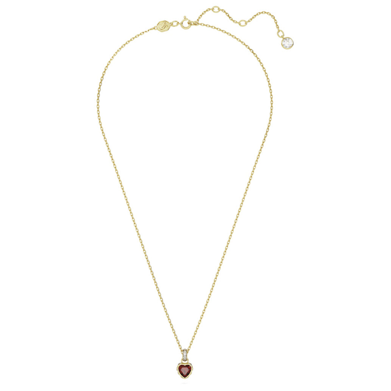 Swarovski Stilla Heart Pendant Necklace, Red and Gold Tone Plated