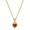 Swarovski Stilla Heart Pendant Necklace, Red and Gold Tone Plated