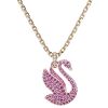 Swarovski Medium Iconic Swan Necklace, Pink and Rose Gold Tone