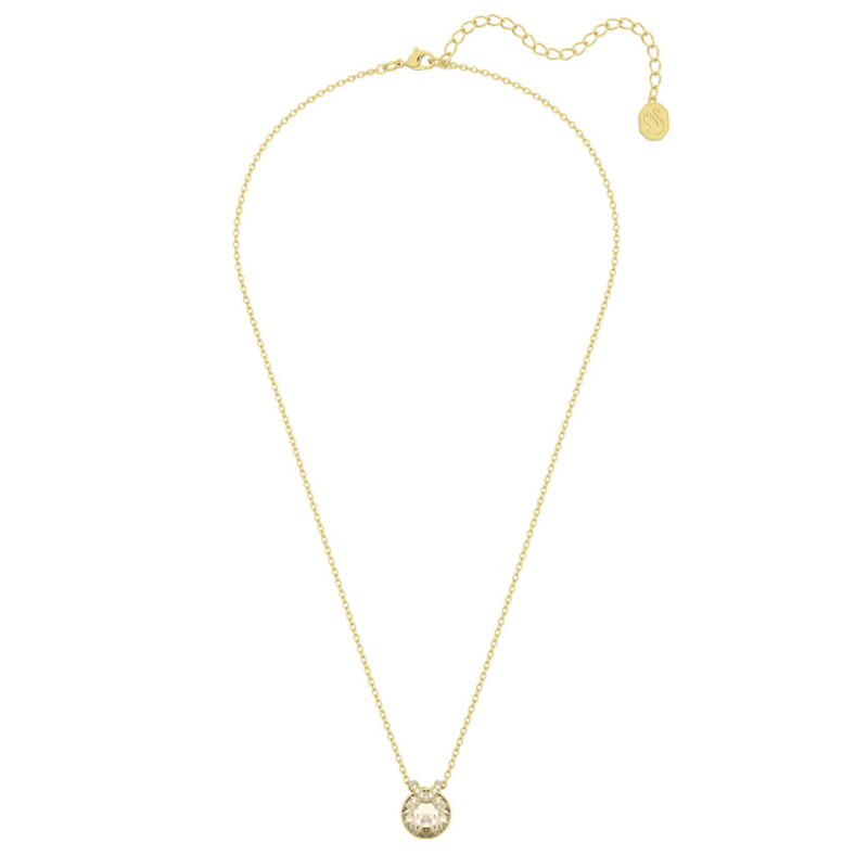Swarovski Bella V Round Cut Necklace, Gold Tone Plated