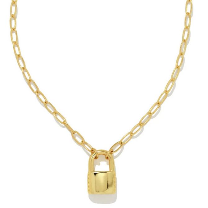 Kendra Scott Jess Small Locke Chain Necklace in Gold Tone
