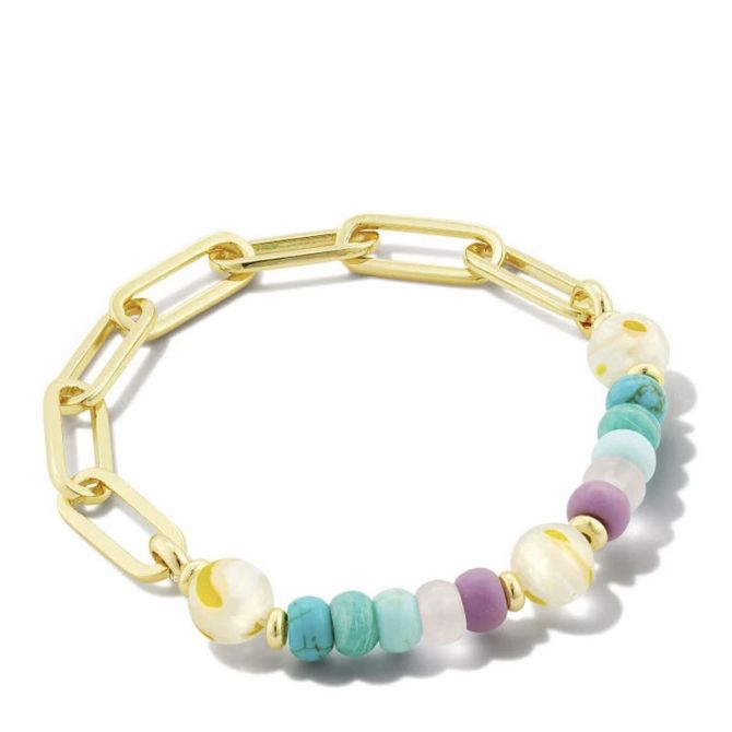 Kendra Scott Ashton Gold Tone Half Chain Bracelet in Pastel Mix