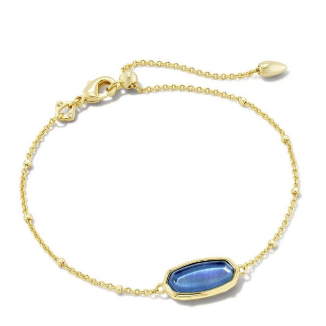 Kendra Scott Framed Elaina Gold Tone Delicate Chain Bracelet in