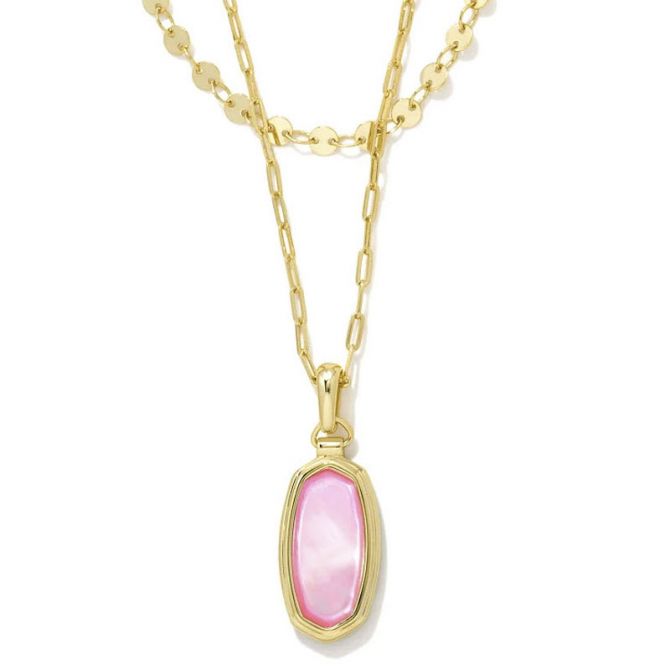 Kendra Scott Framed Dani Convertible Gold Tone Multi-Strand Necklace in Peony Ivory Mother of Pearl