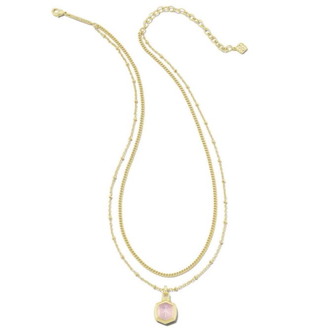 Kendra Scott Davie Intaglio Gold Tone Multi Strand Necklace in