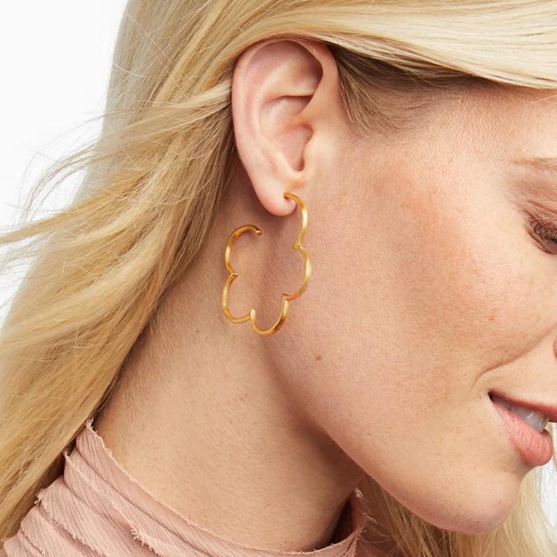 Julie Vos Gardenia Textured Hoop Earrings, Large