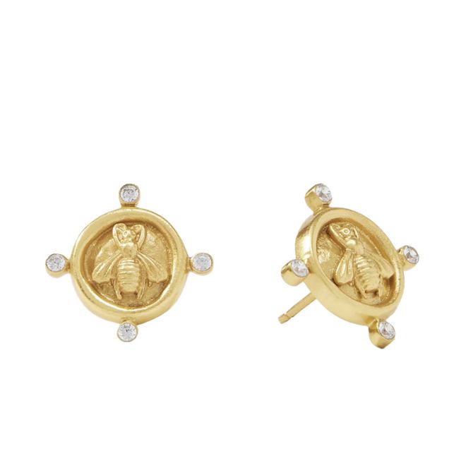 Julie Vos Bee Cameo Stud Earrings