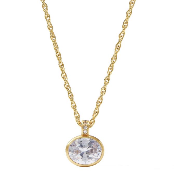 Julie Vos Antonia Solitaire Necklace, Cubic Zirconia