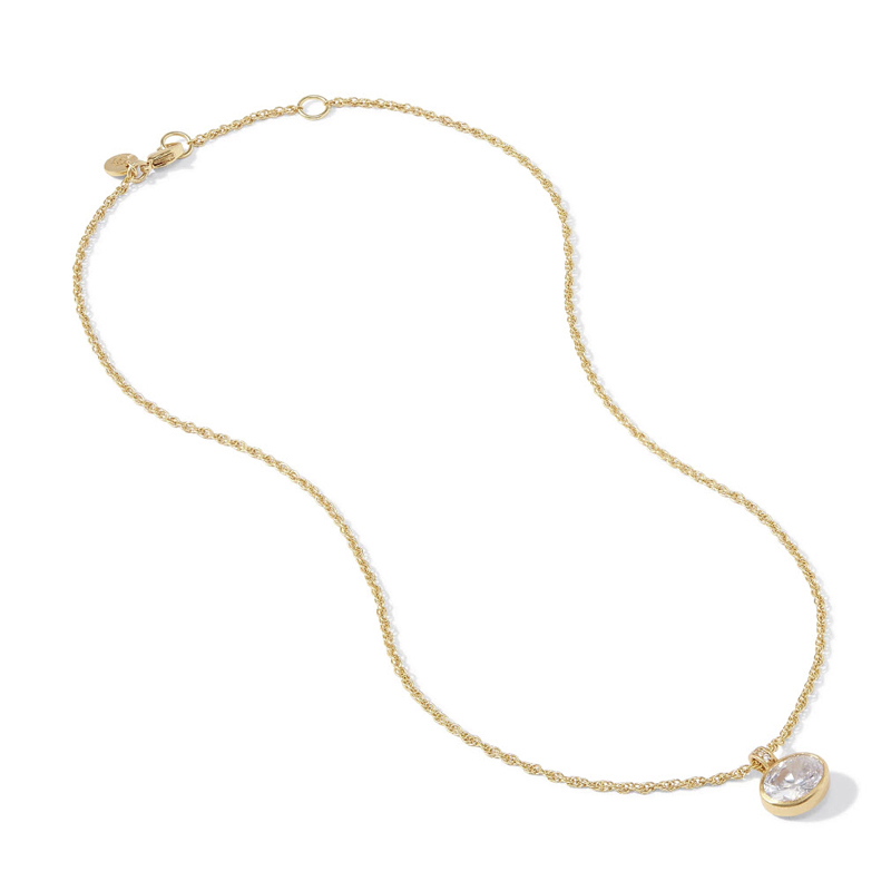 Julie Vos Antonia Solitaire Necklace, Cubic Zirconia