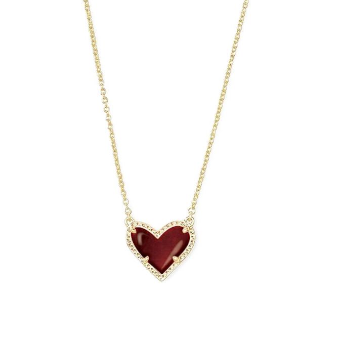 Kendra Scott Jae Star Yellow Gold Plated Pendant Necklace in Maroon Jade