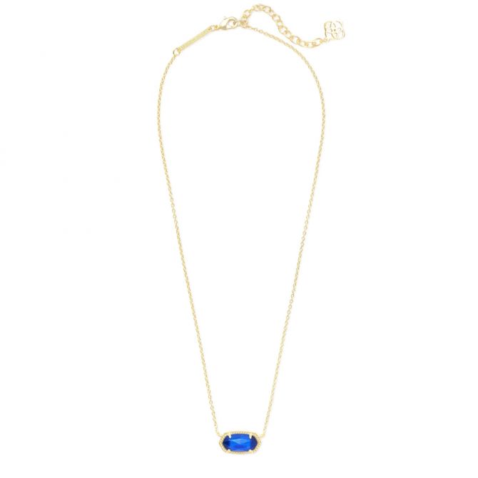 Kendra Scott Yellow Gold Plated Elisa Necklace in Cobalt