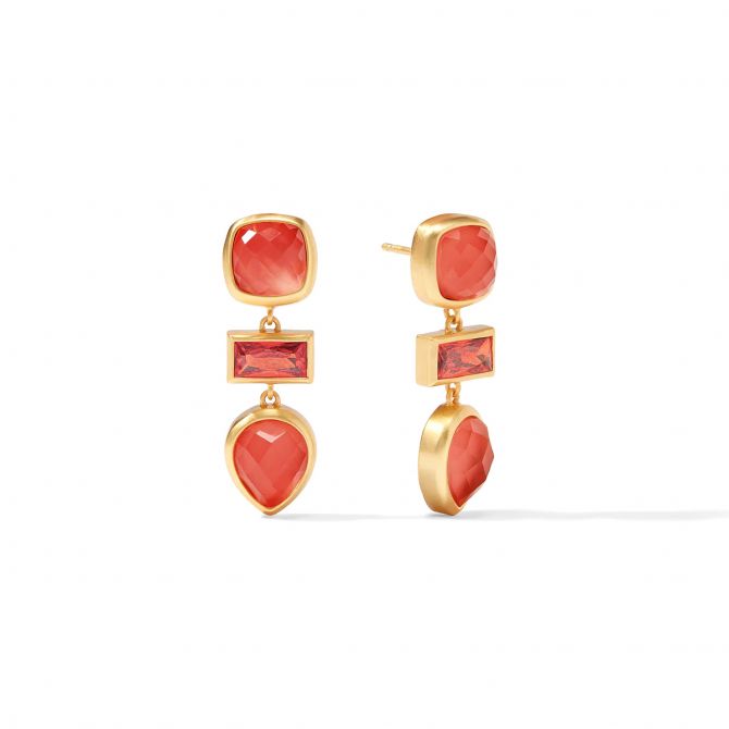 Julie Vos Antonia Tier Earrings, Iridescent Coral