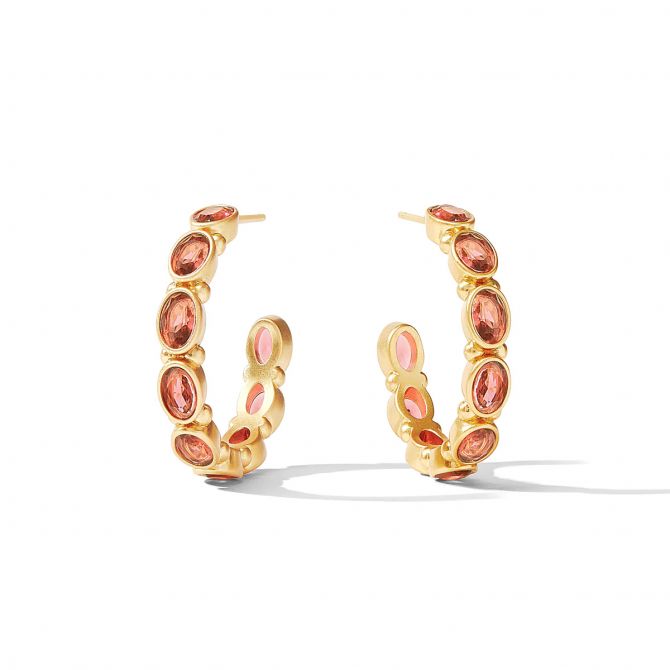 Julie Vos Mykonos Medium Hoop Earrings, Coral