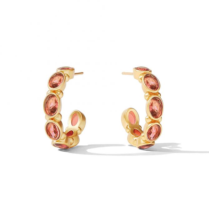 Julie Vos Mykonos Small Hoop Earrings, Coral