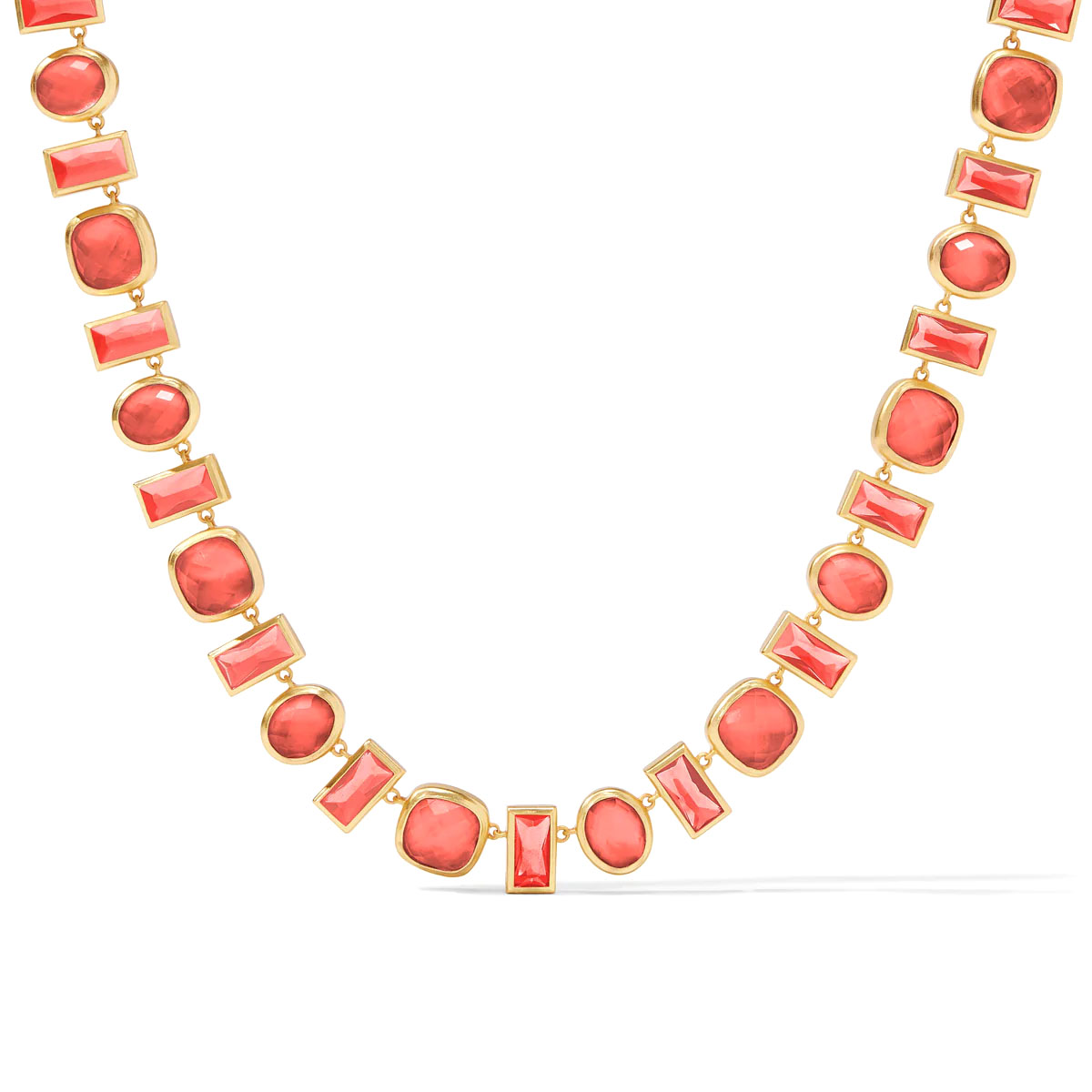 Julie Vos Antonia Tennis Necklace, Iridescent Coral