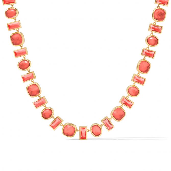 Julie Vos Antonia Tennis Necklace, Iridescent Coral