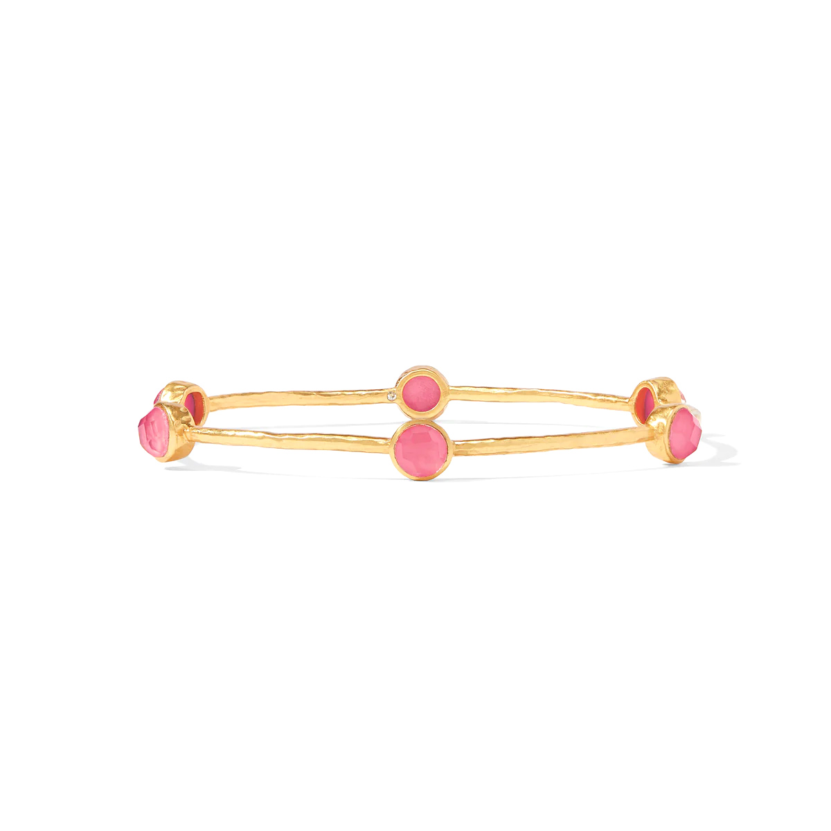 Julie Vos Milano Luxe Medium Bangle, Iridescent Peony Pink