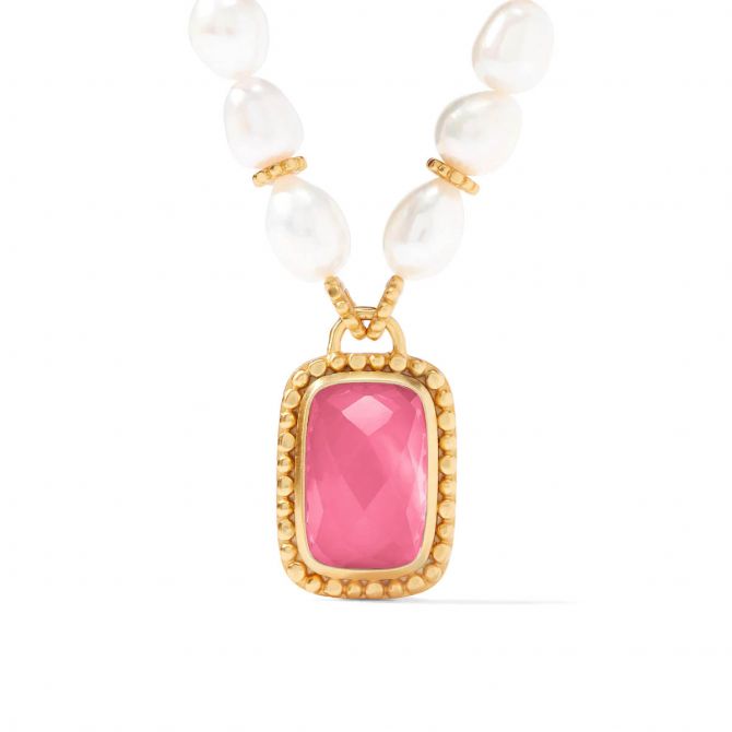 Julie Vos Marbella Statement Necklace, Iridescent Peony Pink