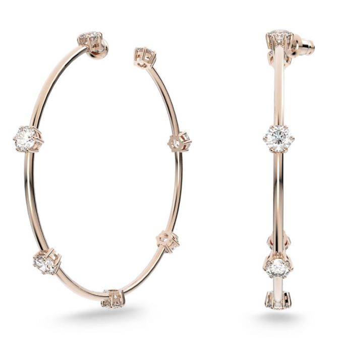 Swarovski rose sales gold hoop earrings