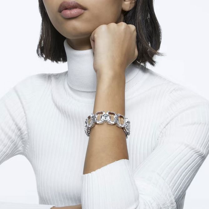 Swarovski Millenia Oversized Octagon Cut Crystals Bracelet, White