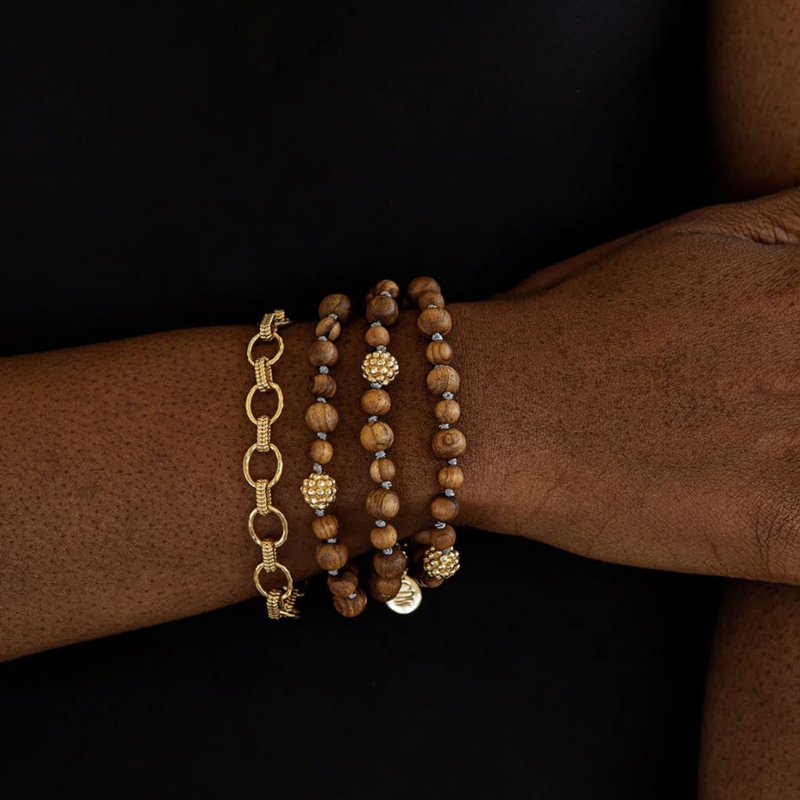 Capucine De Wulf Cleopatra Yellow Gold Plate Link Bracelet, Small