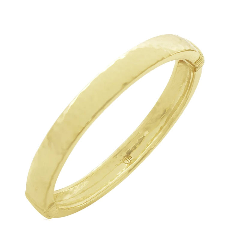 Capucine De Wulf Cleopatra Oval Hinged Bangle, Gold Tone
