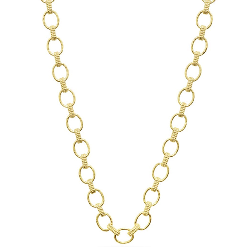 Capucine De Wulf Cleopatra Yellow Gold Plate Link Necklace, Small