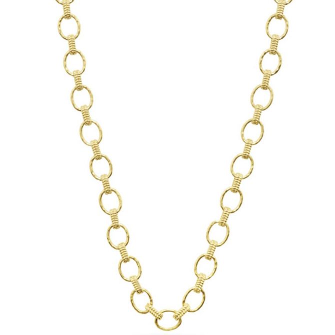 Capucine De Wulf Cleopatra Yellow Gold Plate Link Necklace, Small