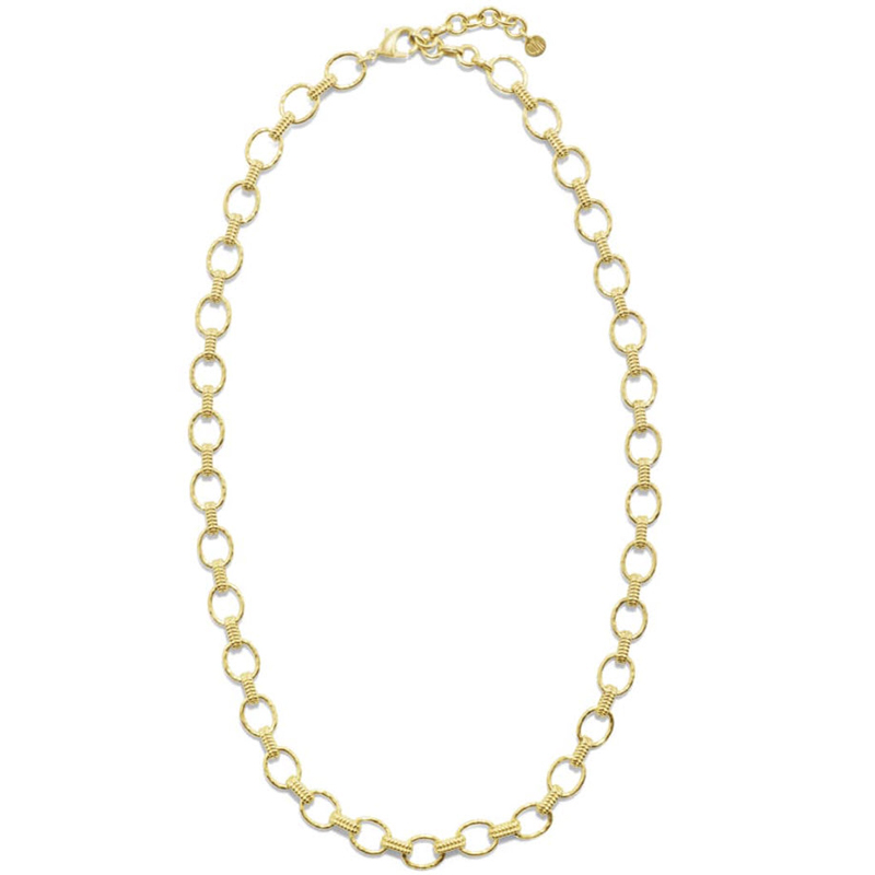 Capucine De Wulf Cleopatra Yellow Gold Plate Link Necklace, Small