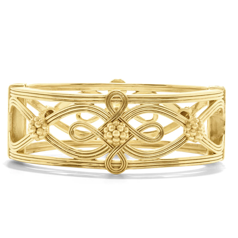 Capucine De Wulf Monique Hinged Bangle, Gold Tone