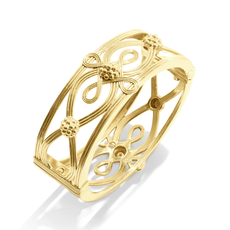 Capucine De Wulf Monique Hinged Bangle, Gold Tone
