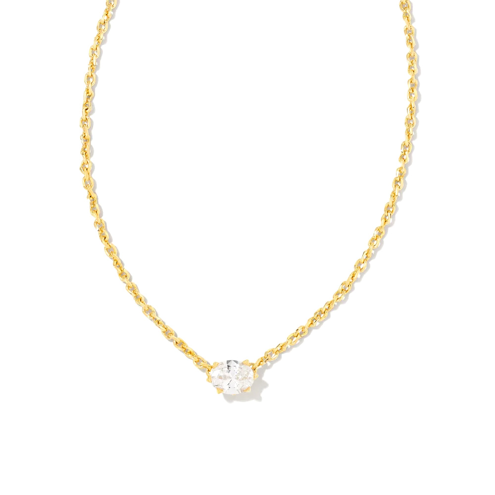Kendra Scott Yellow Gold Plated Cail in Crystal Pendant Necklace in Ivory Mother of Pearl