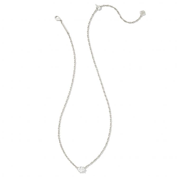 Kendra Scott Cailin Silver Plated Pendant Necklace in White