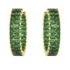 Swarovski Matrix Baguette Hoop Earrings, Green and Gold Tone Plated