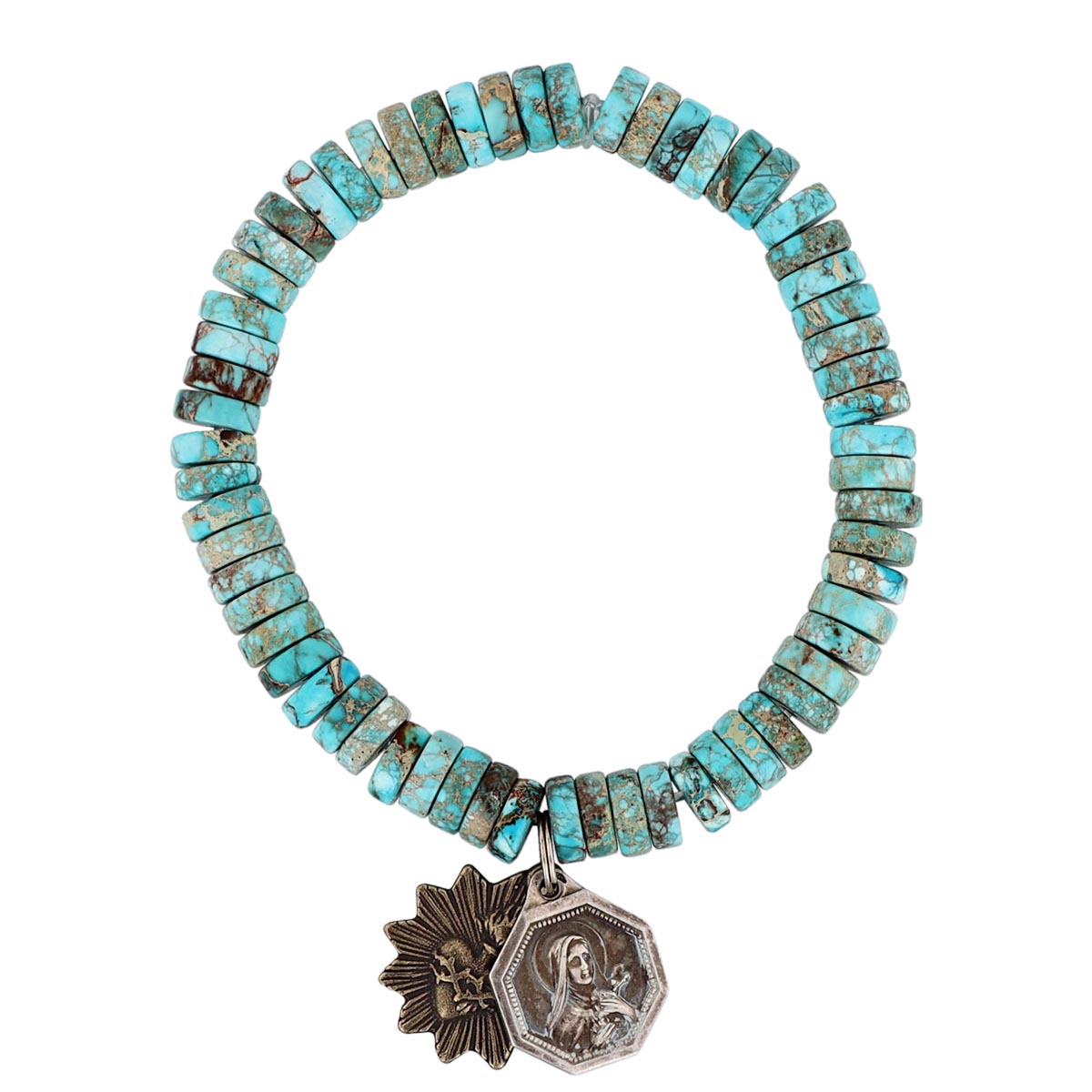 Miracle Icons Turquoise Heishi Bracelet