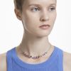 Swarovski Gema Mixed Cuts Multicolored Necklace, Rhodium Plated