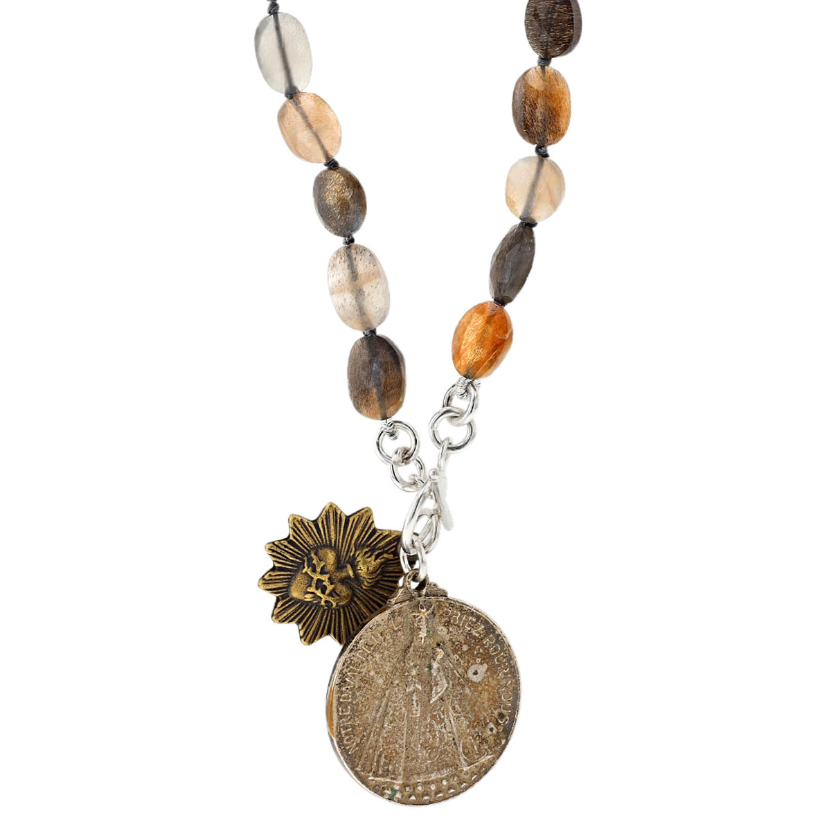 Miracle Icons Natural Moonstone Beaded Necklace