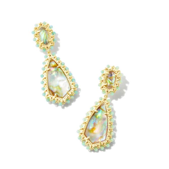 THE SASHA White & Gold Wooden Bead Statement Earrings – Soli & Sun
