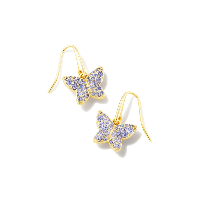 Kendra Scott Yellow Gold Plated Lillia Butterfly Crystal Drop Earrings