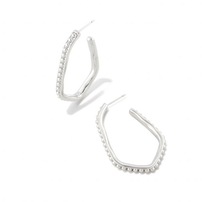 Kendra Scott Lonnie Beaded Hoop Earrings in  Silver Plate