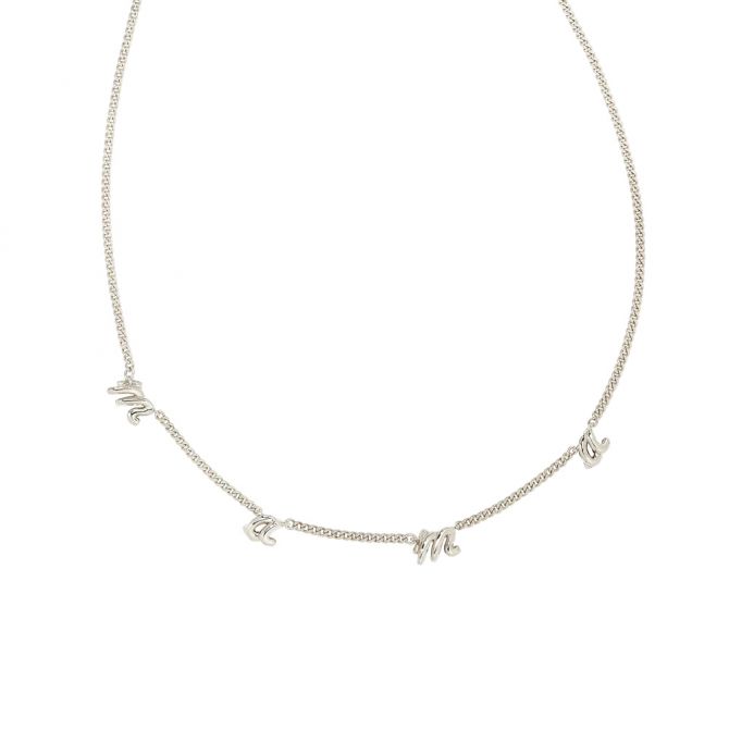 Kendra Scott Silver Tone Mama Script Strand Necklace