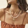 Kendra Scott Jovie Yellow Gold Plated Beaded Strand Necklace in White Pearl